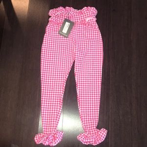 PLT highwaisted ruffle printed pants